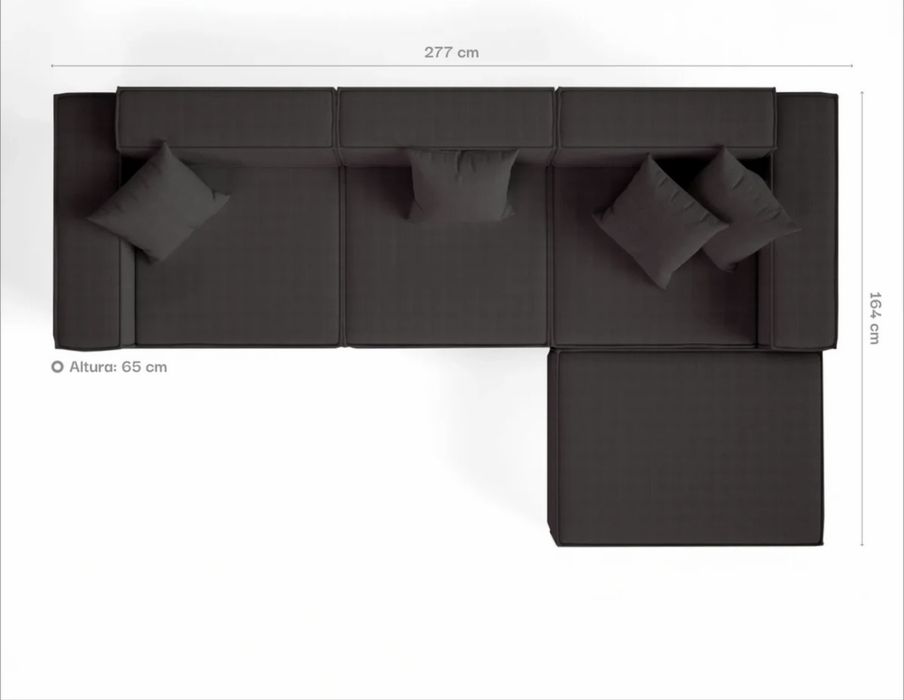 Sofa modular 3 lugares + chaise