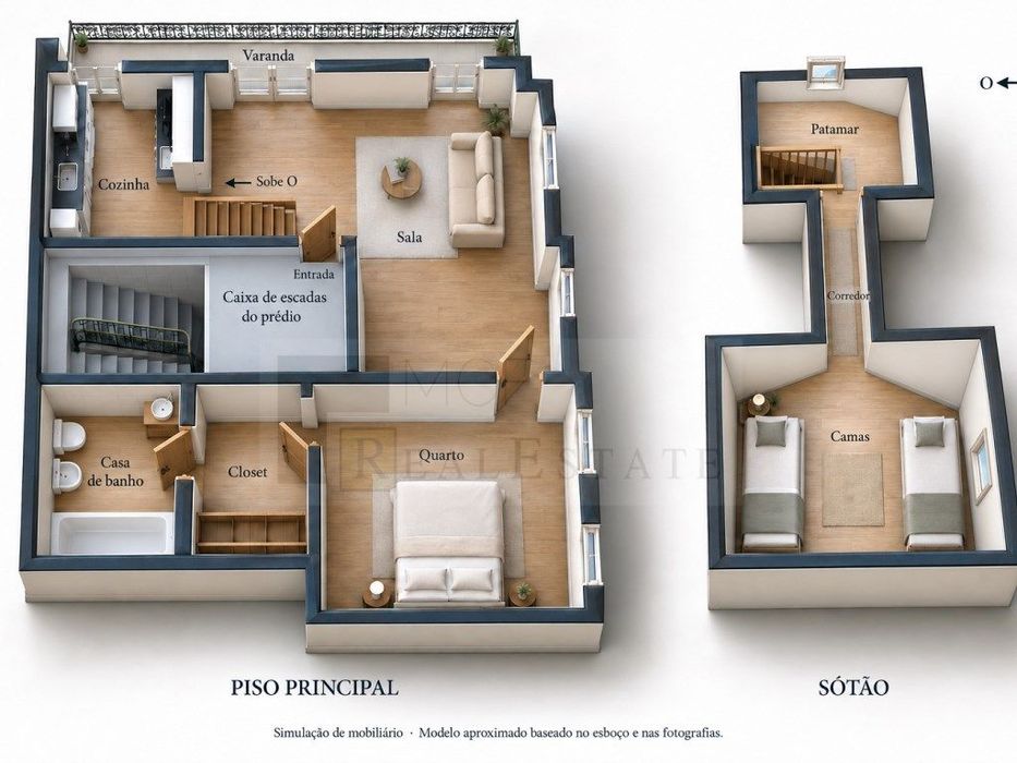 Apartamento T1 + 1 com sótão e luz natural na Rua da Oliveira ao Ca...