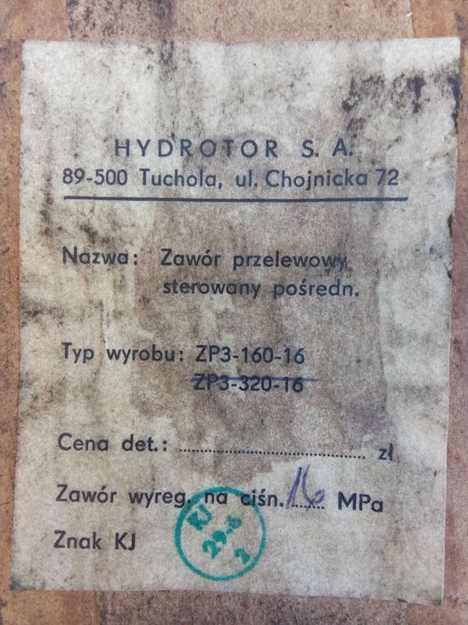 Zawór Przelewowy Sterowany Pośrednio ZP3 - 160 - 16