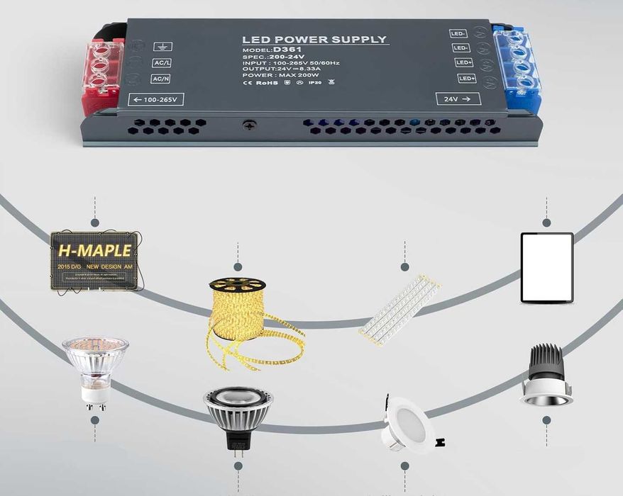Transformator mocy BRIMETI D361, 24 V, 230 V, 100 W