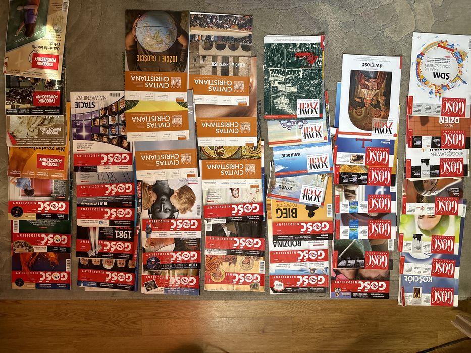 Gazety religijne 30x Gosc Niedz, 5x Nowe Zycie, 4x Tyg Pow, 6xCivitas
