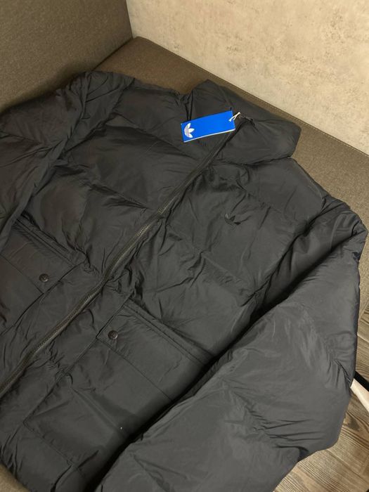 Оригинал Пуховик Adidas M,L чорний. Куртка Адидас, Puffer. Пуховик