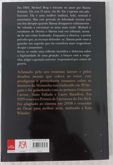 Livro "O Leitor", de Bernhard Schlink