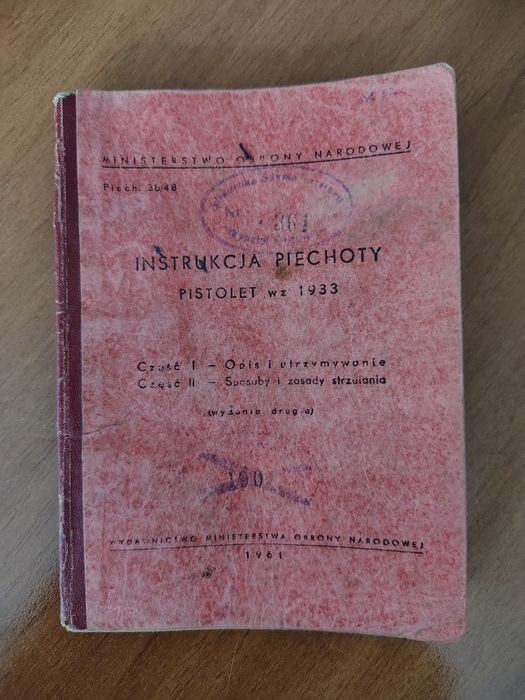 Instrukcja piechoty Pistolet z 1961 roku PRL