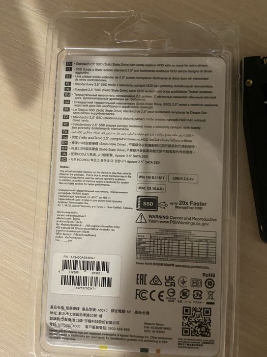 SSD Apacer 2,5 SATA 6Gb/s НОВИЙ З ЧЕКОМ ‼️