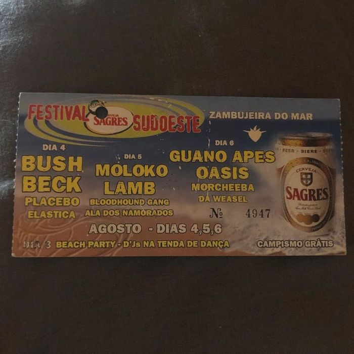 Bilhetes de concerto para fã ou colecionador desde...