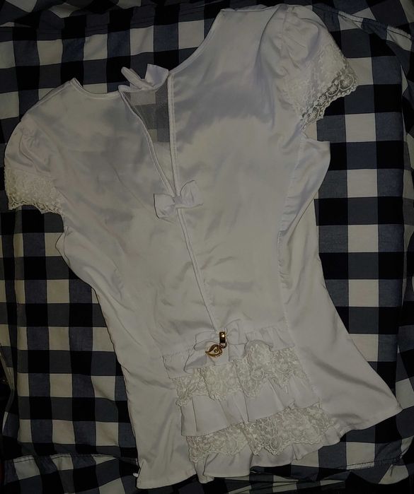 Детская одежда Блузка приталенная подростковая для школы рост 158-164