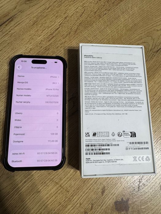 iPhone 15 Pro / Bateria 94% / Oryginał!!