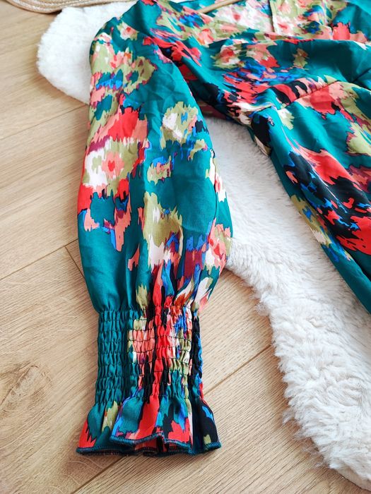 Koszulowa midi sukienka M 38 wesele wieczorowa