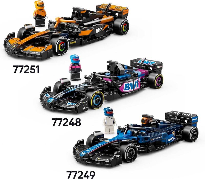Conjunto completo Lego F1: Todos 10 carros Lego Speed ​​Champions F1
