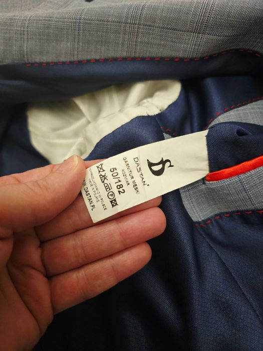 Elegancki garnitur męski Dastan 50/182 niebieski