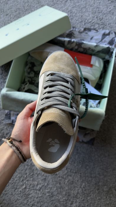 Off-White Low Vulcanized Canvas/Suede Beige Sand  EU39