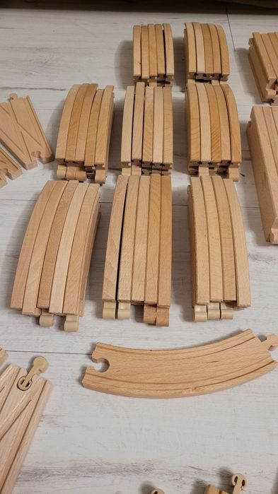 Kolejka drewniana Ikea, pociągi, tory, rozjazdy, wiadukty mega zestaw