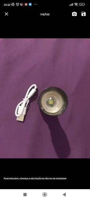 Lanterna pequena + Cabo de Carregamento