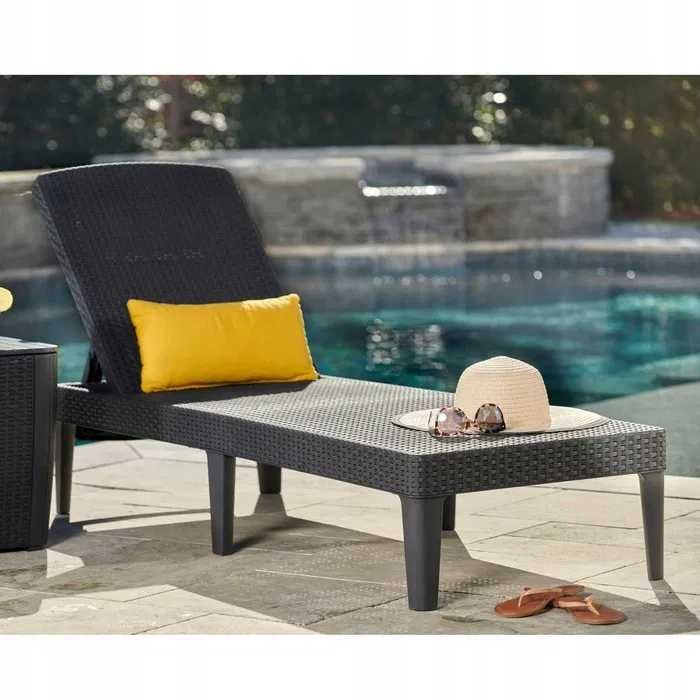 PROMOCJA! Leżak ogrodowy SKŁADANY REGULOWANY Jaipur grafitowy NOWY!