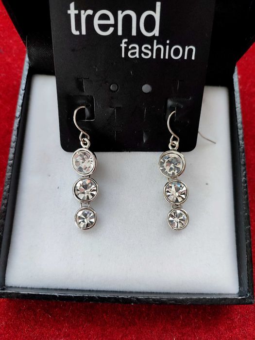 Серьги с кристаллами Trend fashion, швейцарская элитная бижутерия.