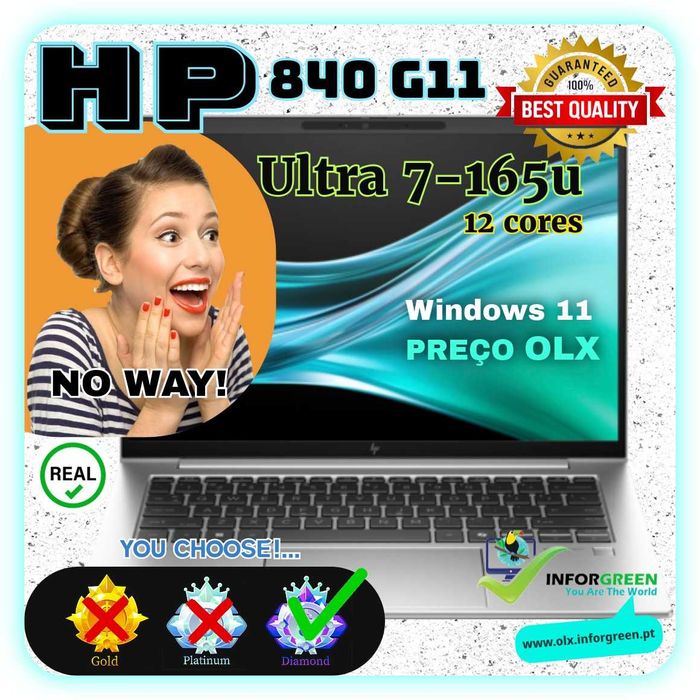Portátil HP 840 G11 Ultra 7-165H W11 16GB e NVME 512GB - NO WAY !..
