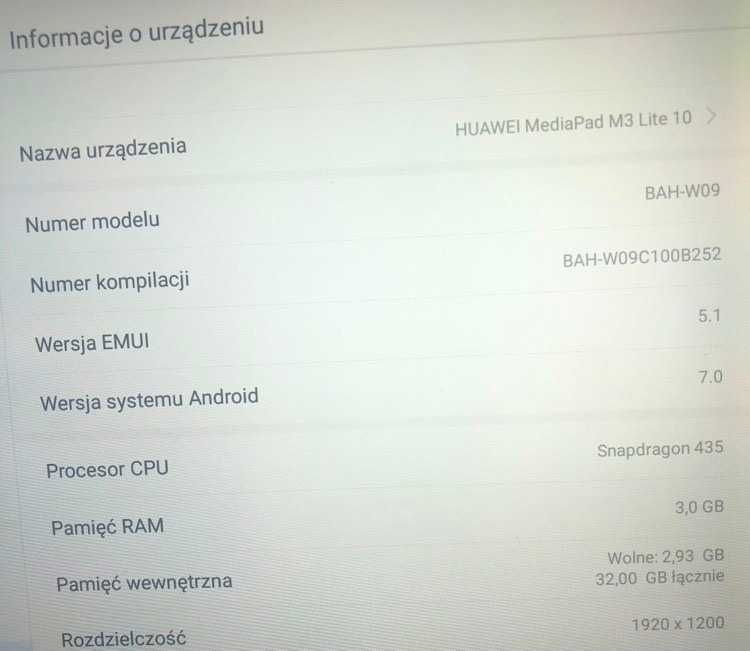 Huawei MediaPad M3 lite 10 tablet 3/32GB WiFi + SZKŁO