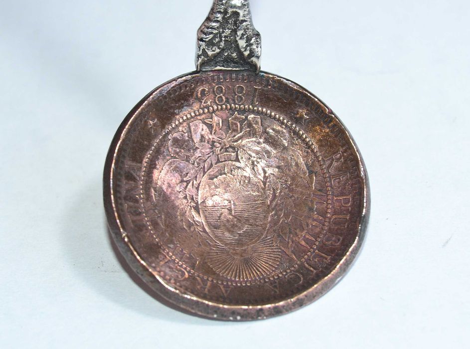 Colher Antiga Moeda Argentina de 1883