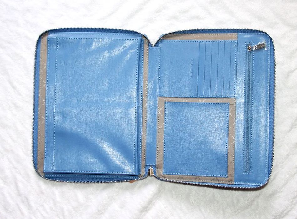 OCHNIK niebieska torebka etui kopertówka skóra laptop pokrowiec