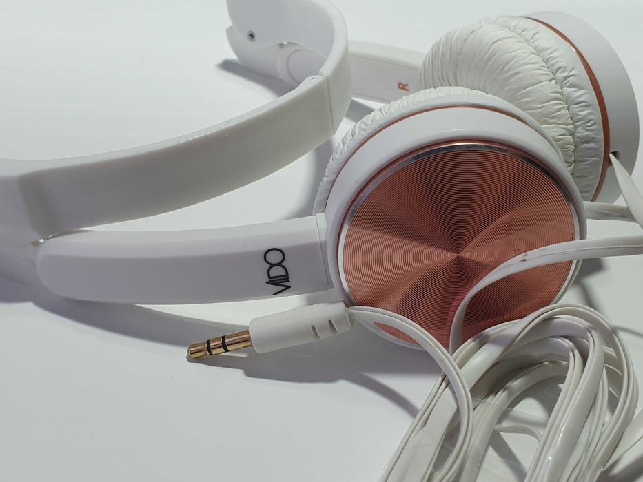 навушники Viido white mini headphones 3.5 mm jack plug foldable