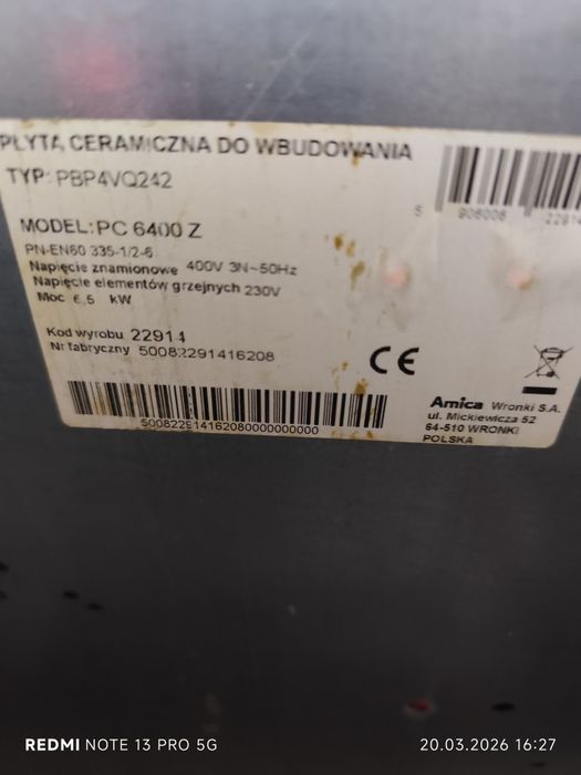 Płyta ceramiczna Amica