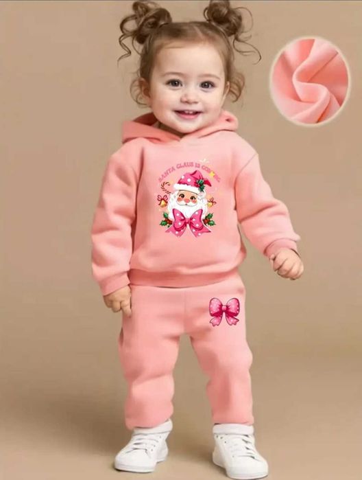 Дитячий теплий спортивний костюм новорічний Миколая Різдво фліс 2-3р