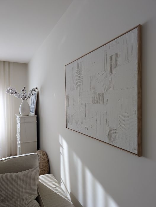 Quadro Abstrato Texturizado 100x70cm | Peça Única c/ Moldura Madeira