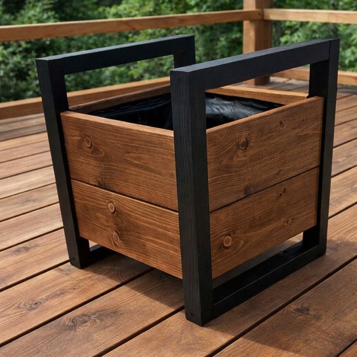 Nowoczesna donica drewniana w stylu loft – ręczna robota