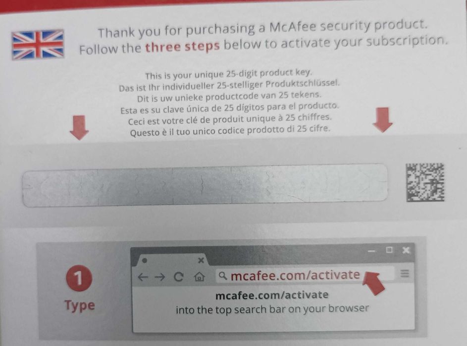 ANTIVIRUS Licença McFee 1 Ano 10 Aparelhos