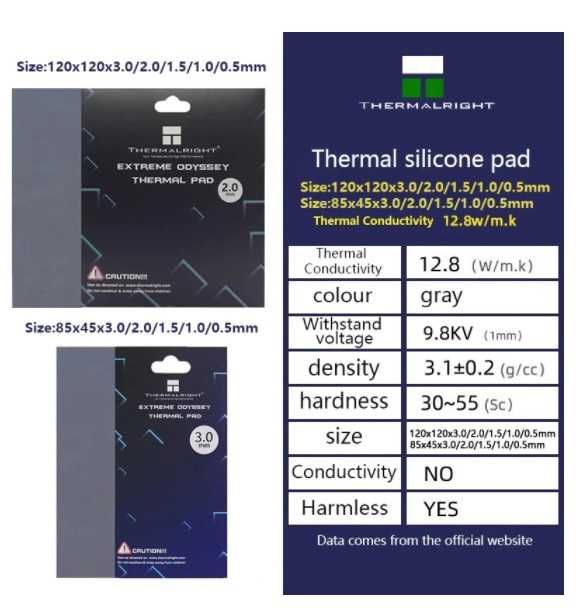Термопрокладки Thermalright ODYSSEY thermal pad 12.8 w/mk 0,5-3mm