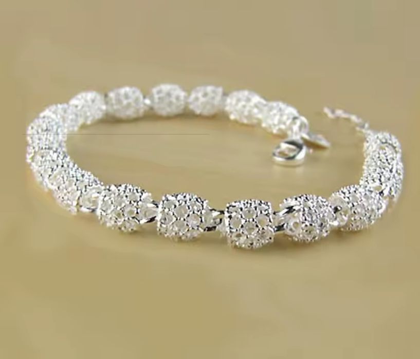 Gruba srebrna bransoletka