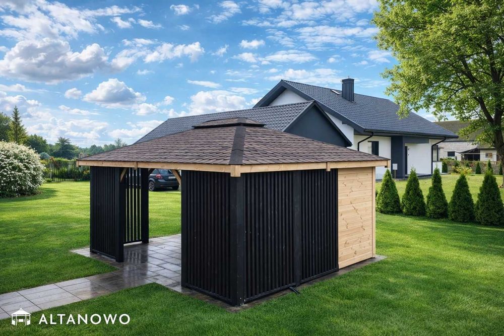 Altana nowoczesna drewniana 3x4m do ogrodu ogrodowa | producent | rod