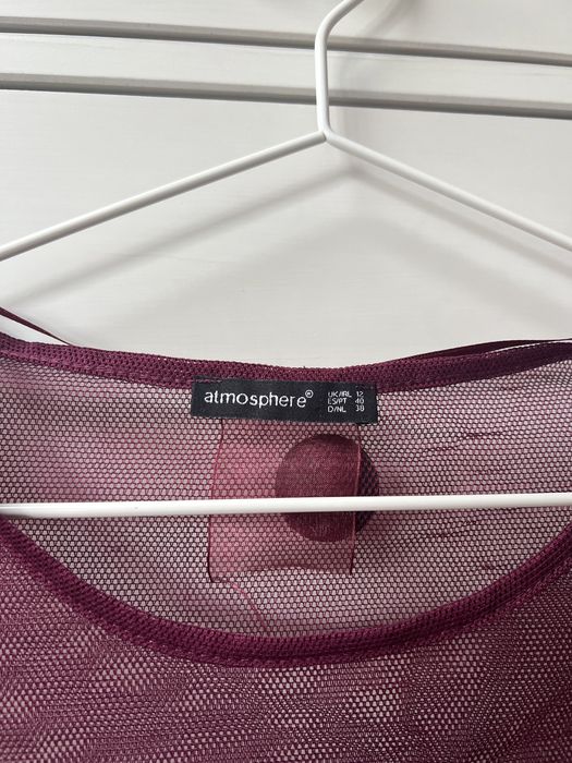 Koszulka primark bordowa siateczkowa S festiwalowa