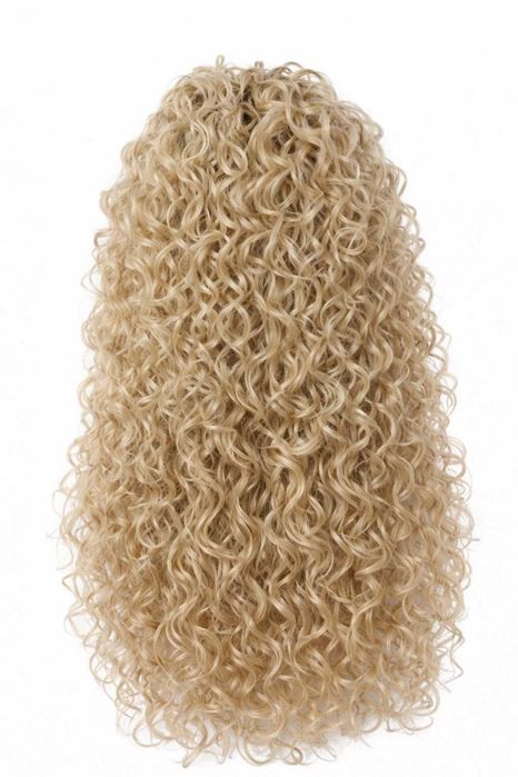 Peruka długa afro, loki blond z odrostem na mikroskórze -55cm-Nessaja salon peruk Kraków