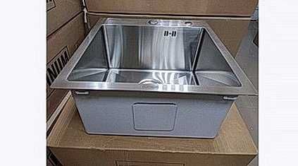 Мийка кухонная з корзиной и сифоном, 50/50 см, нержавіюча сталь 3мм