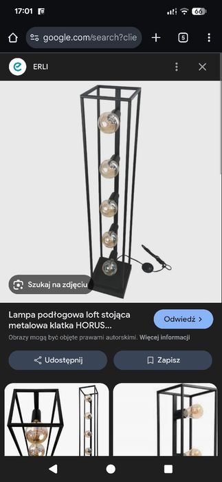 Lampa podłogowa loft 5 żarówek
