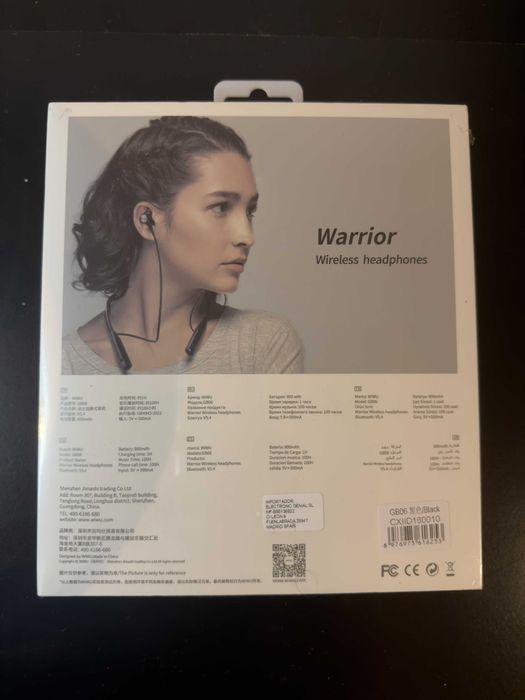Auscultadores Bluetooth Fones Esportivos Warrior WIWU Neckband