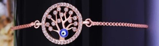 Pulseira árvore da vida com olho turco