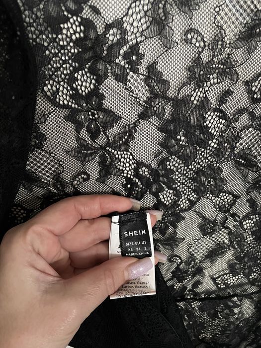 Бодістокінг гіпюровий комбінезон хай хілс Shein р. XS