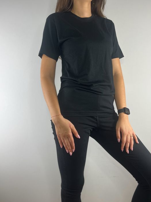 American Apparel bluzka koszulka T-shirt damski bawełniany klasyczny Basic czarny 36 S
