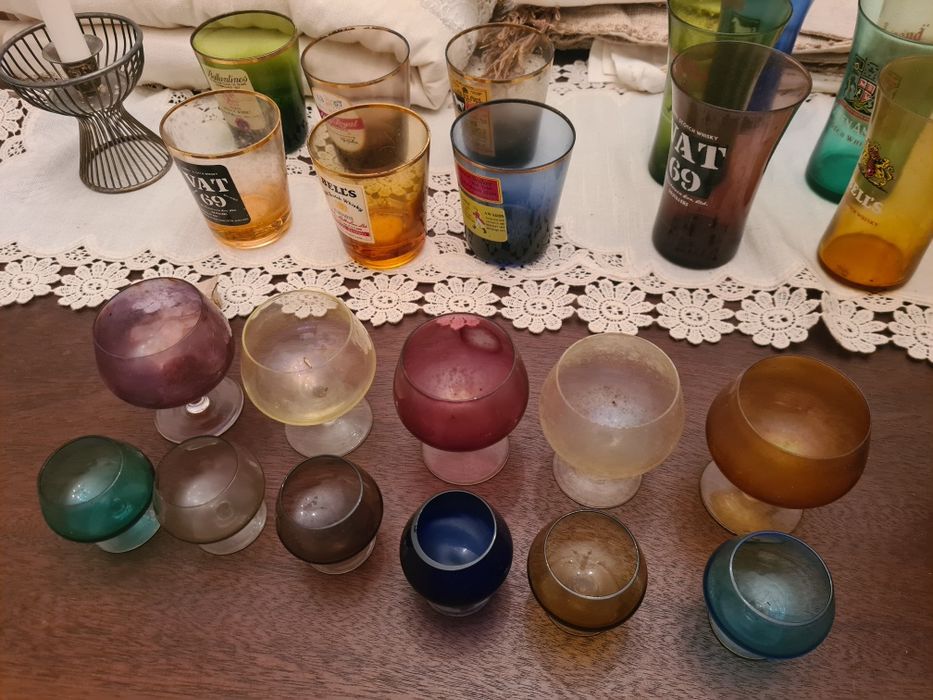 Coleção copos vidro antigos