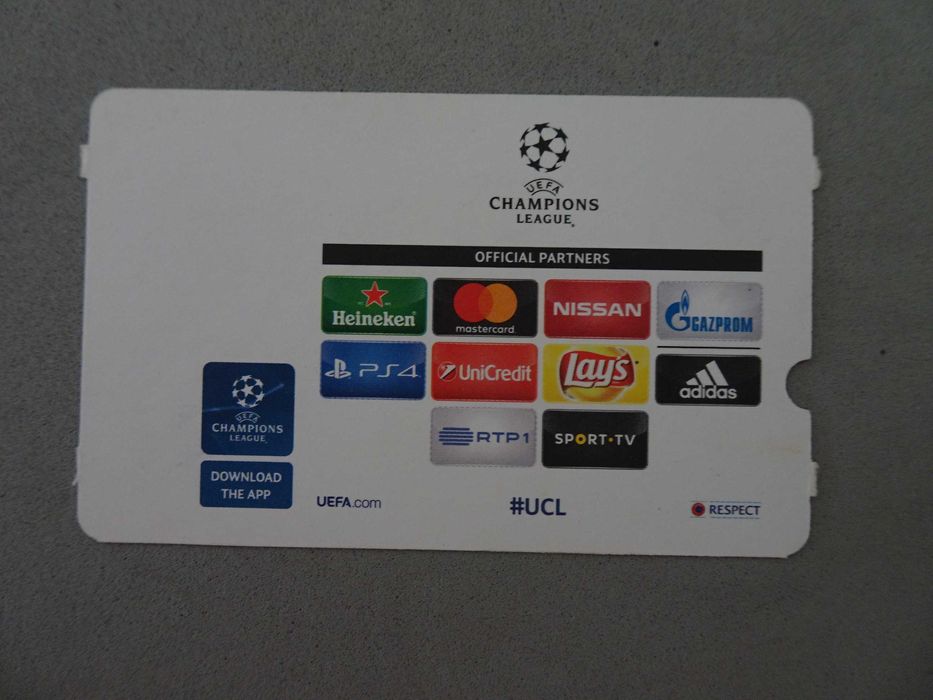 Bilhete de futebol Benfica - Besiktas JK 13 setembro 2016 Champions League