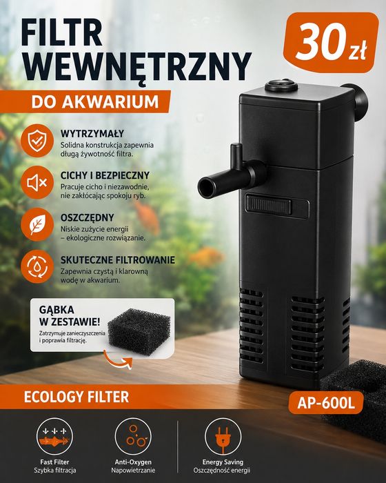 Filtr wewnętrzny pompka do akwarium