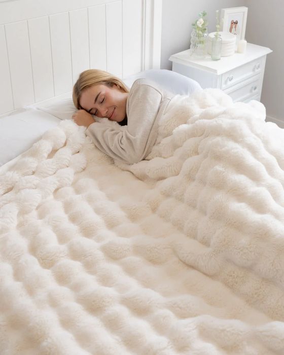 Manta Flamingueo Branca – Efeito Bubble