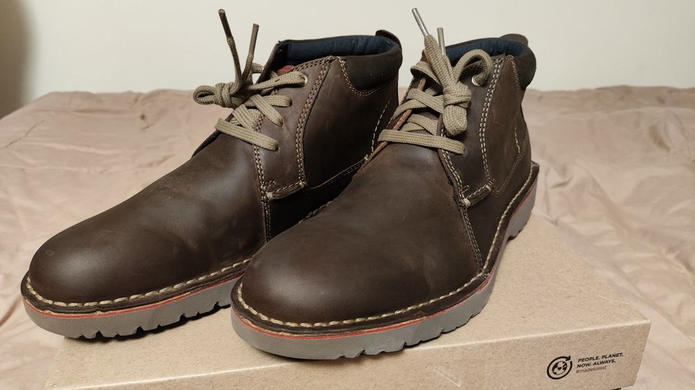 Clarks Vargo Mid Dark Brown Leather męskie trzewiki rozm 44