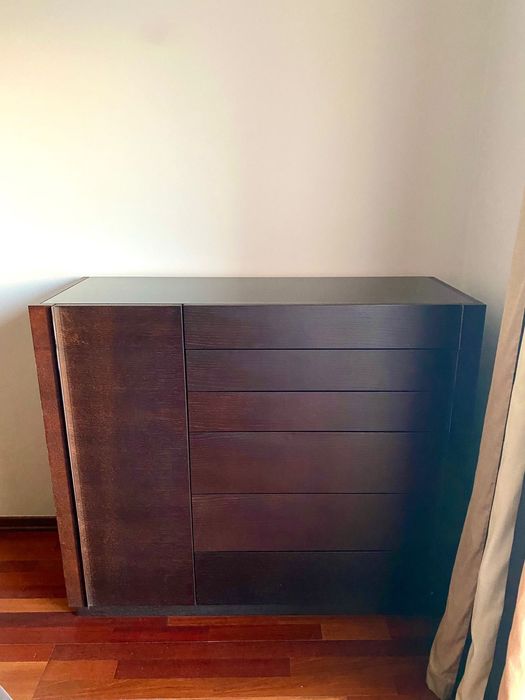 Conjunto de quarto madeira carvalho (inclui colchão 160x200)