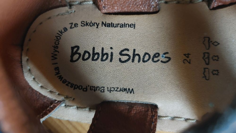 Bobbi Shoes Skórzane sandały granatowe rozmiar 24