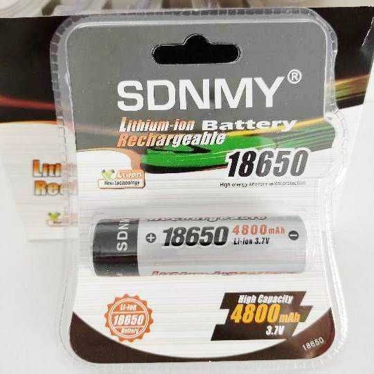 SDNMY Rechargeable 18650 Battery 3.7V 4800mAh, New in Blister Pack