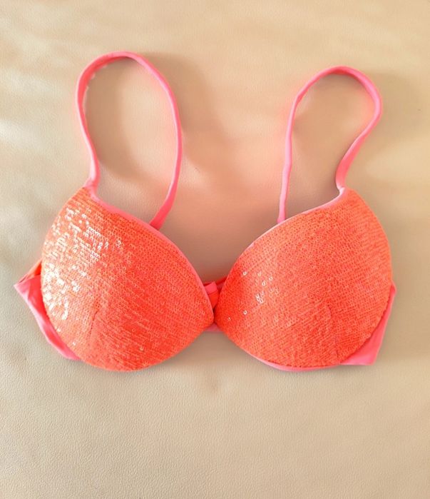 Calzedonia cobey cekinowy biustonosz push up strój kąpielowy  C D